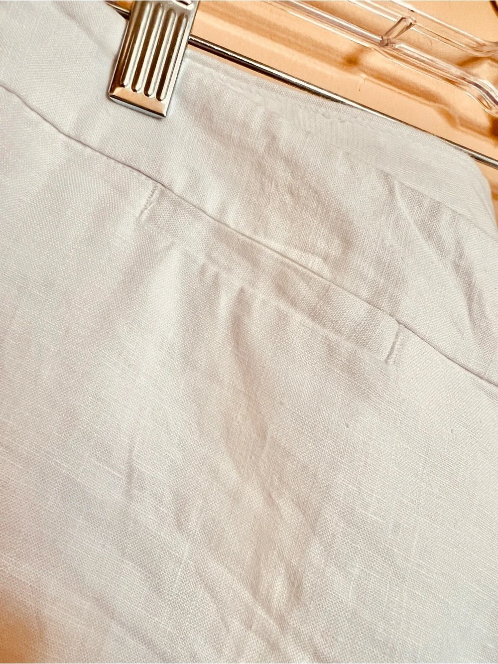 Banana Republic White Linen Tapered Trouser Pants